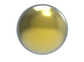 Yellow metal ball. 3D render. photo