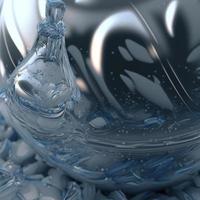 Ice pattern on dishes. AI render. photo