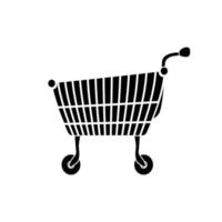 Shopping Cart black silhouette icon. Isolated on white background. vector