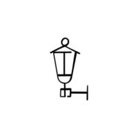 Street Light Lantern Line Style Icon Design vector