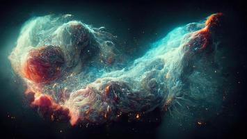 Multicolor Nebula. Background. AI render. photo