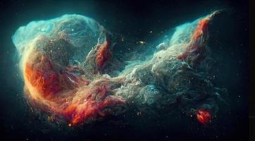 Multicolor Nebula. Background. AI render. photo