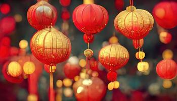 New Year in China. AI render photo