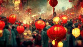 Chinese New Year. AI render photo