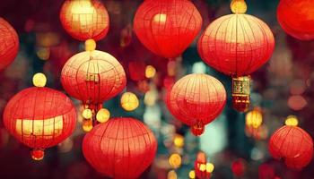 New Year in China. AI render photo