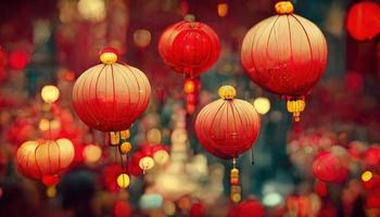 New Year in China. AI render photo