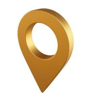 Gold location tag. Gold map pin. photo