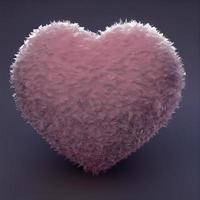 Pink fluffy hearts. AI render photo