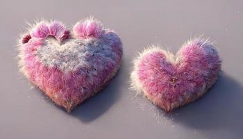 Loving Valentine hearts. AI render. photo