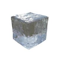 Translucent ice cube. 3d render. photo