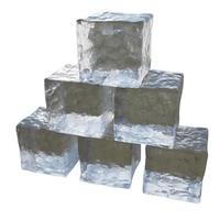 pirámide de hielo cubitos. 3d prestar. foto