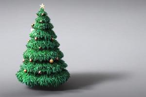 Fluffy beautiful Christmas tree. AI render. photo