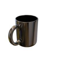 Black classic mug. 3D render. photo