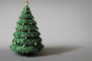 Fluffy beautiful Christmas tree. AI render. photo