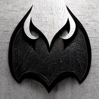Realistic Bat logo. AI render. photo