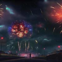 Excellent Fireworks Shot. AI render photo