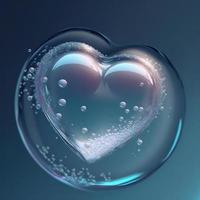 Air bubble heart. AI render. photo