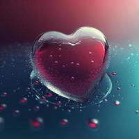 Heart Shape Bubble. AI render. photo
