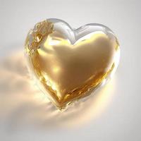 Gold glass heart. AI render. photo