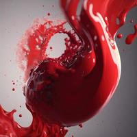 Splash, splatter blood. AI render. photo