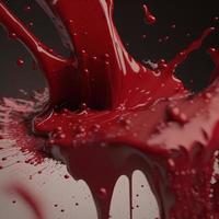 Splash, splatter blood. AI render. photo