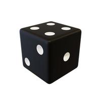 Black play plastic dice. Black realistic plastic bone. photo