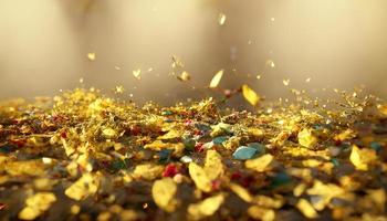 Past holiday, confetti. AI render photo