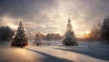 Magic Christmas night. AI render photo