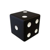 Black play plastic dice. Black realistic plastic bone. photo