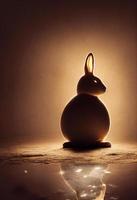 Symbol 2023. Black Rabbit. AI render. photo