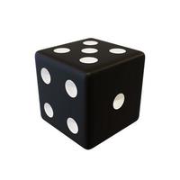 Playing plastic black dice. Dice black playing. photo