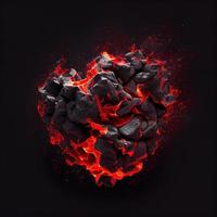 Hot burning coals. AI render. photo