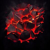 Hot burning coals. AI render. photo