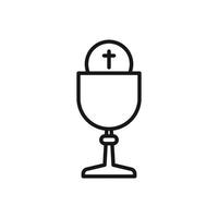 Editable Icon of Communion Wine and bread, Vector illustration isolated on white background. using for Presentation, website or mobile app