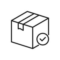 editable icono de confirmar paquete caja, vector ilustración aislado en blanco antecedentes. utilizando para presentación, sitio web o móvil aplicación