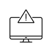 editable icono de computadora alerta mensaje, vector ilustración aislado en blanco antecedentes. utilizando para presentación, sitio web o móvil aplicación