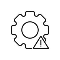 Editable Icon of Error Cogwheel, Vector illustration isolated on white background. using for Presentation, website or mobile app