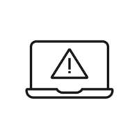 Editable Icon of Laptop Alert Message, Vector illustration isolated on white background. using for Presentation, website or mobile app