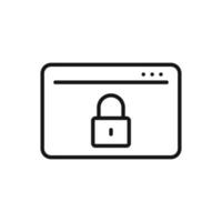 Editable Icon of Browser Page Protection, Vector illustration isolated on white background. using for Presentation, website or mobile app