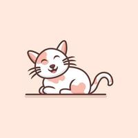 Cute Beautiful Cat Logo Design vector