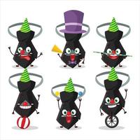 Cartoon character of black tie with various circus shows vector