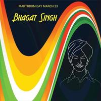 Vector illustration of a Background for  Indian Martyr's Day with freedom fighter Bhagat Singh.