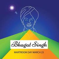 Vector illustration of a Background for  Indian Martyr's Day with freedom fighter Bhagat Singh.