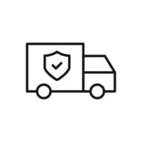 Editable Icon of Box Truck, Vector illustration isolated on white background. using for Presentation, website or mobile app