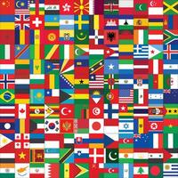 square background with some of world flag icons photo