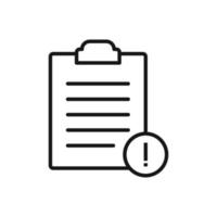 Editable Icon of Error Report Clipboard, Vector illustration isolated on white background. using for Presentation, website or mobile app