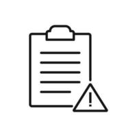 Editable Icon of Error Report Clipboard, Vector illustration isolated on white background. using for Presentation, website or mobile app