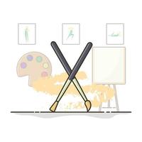 Paint Brush Illustration. Flat Icon Vector Design