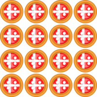 Pattern cookie with flag country Denmark in tasty biscuit png