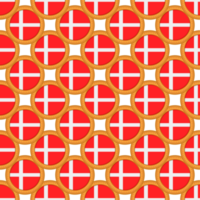 Pattern cookie with flag country Denmark in tasty biscuit png